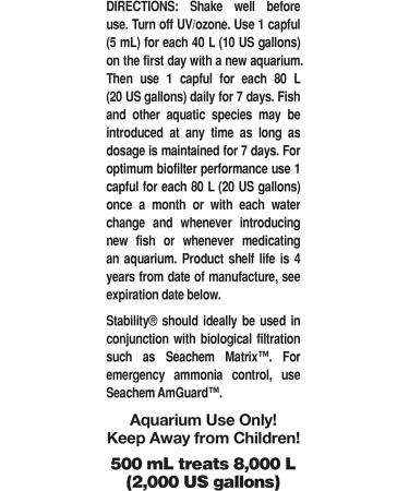 Seachem Stability Fish Tank Stabilizer 500ml - Freshwater & Marine Aquarium Solution - Buy Online on GoSupps.com