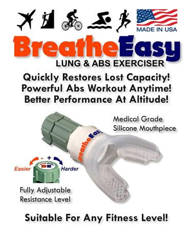BreatheEasy Lung Exerciser with Video & eBook - Abs & Deep Breathing Trainer - Buy Online on GoSupps.com