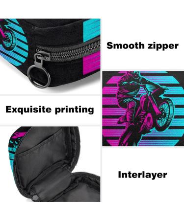 Motocross Sunset Retro Sanitary Napkin Storage Bag - Portable Period Pocket for Women & Teen Girls | Menstrual Cup Holder - Buy Online on GoSupps.com