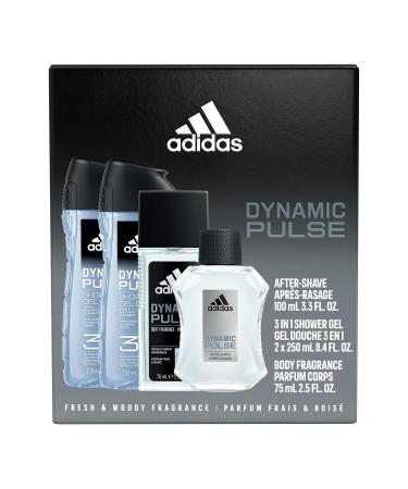 Adidas Dynamic Pulse 4 Piece Gift Set Notes of Mint Apple and Wood Men's Fragrance Long Lasting Sporty Fragrance 22.7 Fl Oz (Pack of 1) Cedar Mint Peppermint - Buy Online on GoSupps.com