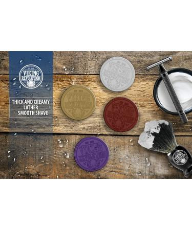 Viking Revolution Shaving Soap for Men - 4 Pack Variety, 2.5oz Puck - Use with Brush and Bowl for Smooth Wet Shave - Buy Online on GoSupps.com