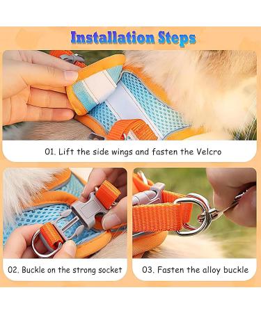 Buy Giapinst No Pull Dog Harness for Small Dogs Adjustable Breathable Mesh Reflective Stripes Ideal for Medium-Sized Dogs (S Orange) - Buy Online on GoSupps.com