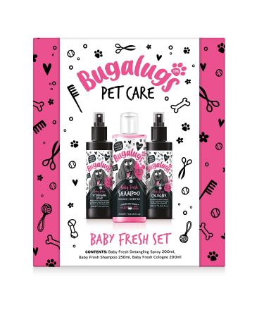 Bugalugs Spa Gift Set For Dogs With Shampoo Detangle Spray & Cologne Dog Birthday Dog Birthday Present Gifts For Women Gifts For Men Christmas Gifts For Her Gifts For Him (Baby Fresh)