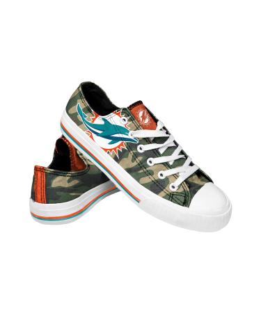Miami Dolphins NFL Womens Camo Low Top Canvas Shoes - 11