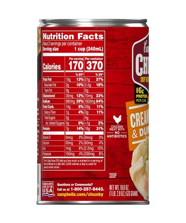 Campbell's Chunky Creamy Chicken & Dumplings Soup 18.8 oz Can (12 Pack) - Buy Online on GoSupps.com