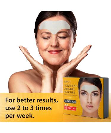 NBCT Forehead Wrinkle Patches 10 Pack - Aloe Vera Facial Strips for Treatment of Face Wrinkles - Hydrolyzed Collagen Patche for Youthful Skin - Face Tape For Wrinkles - Wrinkle Forehead Patches - Buy Online on GoSupps.com