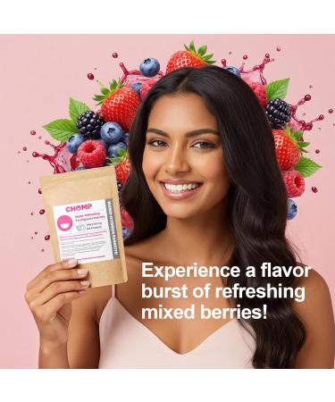 Chomp Very Berry Toothpaste Tablets Refill Nano Hydroxyapatite Whitening Tablets for Enamel Strength Sensitive Teeth Relief Fluoride-Free Travel-Friendly Eco-Friendly Plastic-Free Oral Care - Buy Online on GoSupps.com