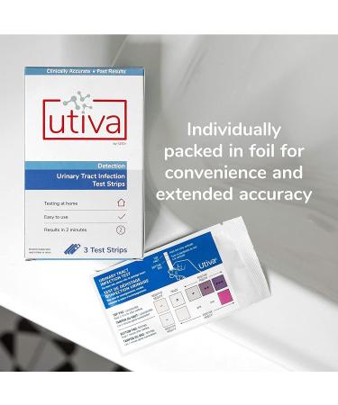 Utiva UTI Test Strips - Home Urinary Tract Infection Detection Kit (3 Pack) - Clinically Accurate - Tests Leukocytes and Nitrite - Szio - Buy Online on GoSupps.com