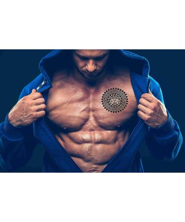 Artsure 6 Sheets Temporary Tribal Polynesian Mandala & Tiki Maori Face Tattoo Set - Men Adults & Women Neck, Arm, Chest - 3.7x3.7 Inch - Buy Online on GoSupps.com