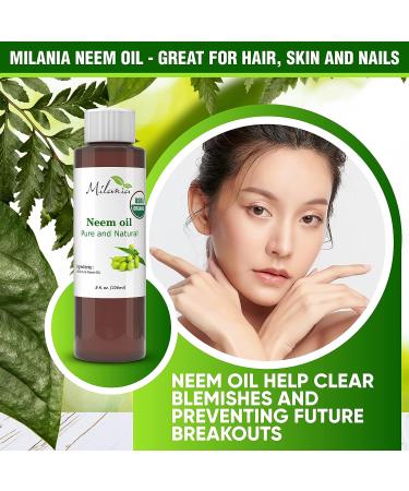 Milania Premium Organic Neem Oil 8 oz. - 100% Pure Cold Pressed Virgin Unrefined Grade A - Excellent Quality - Buy Online on GoSupps.com