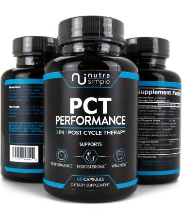 PCT Supplement for Men 3-in-1 Post Cycle Support & Natural Booster with Estrogen Blocker Liver Support Formula Made in USA with Fenugreek Chrysin Tongkat Ali Milk Thistle - 60 Capsules - Buy Online on GoSupps.com