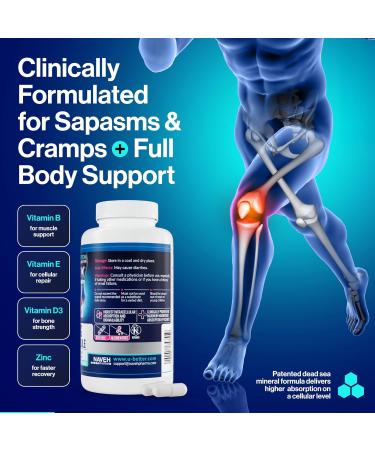 MAGNOX Buster | Patented Clinically Tested 380mg Magnesium Supplement for Spasms & Leg Cramps at Night | One Capsule a Day for Almost Full Dosage | 3X More Absorption | Dead Sea Minerals (120 Caps) 120 Count (Pack of 1) MA  - Buy Online on GoSupps.com