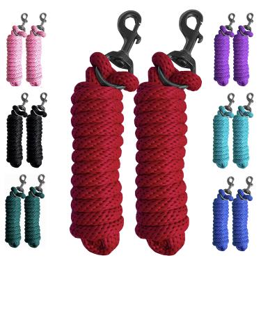 Majestic Ally Pack of 2 Solid Poly Lead Rope for Horses & Livestock 10 Foot Long and 5/8 inch Thick - Replaceable Heavy-Duty Bolt Snap Handmade Soft Broken in Feel (Red) Red 10 feet long - Buy Online on GoSupps.com