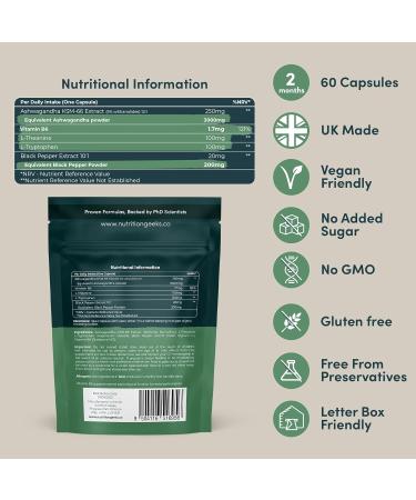 Ashwagandha KSM 66 Complex 3000mg with Amino Acids & Vitamin B6 - Sleep Aid & Calm (2 Month Supply) - Vegan Capsules - Made in UK - Buy Online on GoSupps.com