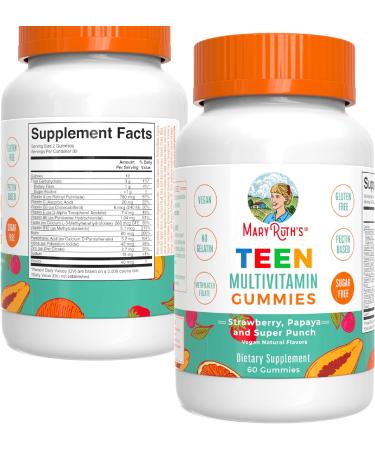 MaryRuth's Teen Multivitamin & Fiber Gummies Bundle | Essential Vitamins for Immune Support, Energy, Skin & Hair | Prebiotics for Gut Health - Buy Online on GoSupps.com