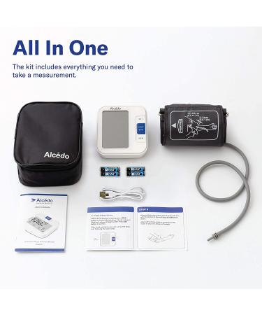 Alcedo Upper Arm Blood Pressure Monitor - Automatic Digital BP Machine with Wide-Range Cuff, LCD Screen, Talking Function, 2x120 Memory - For Home Use - Buy Online on GoSupps.com