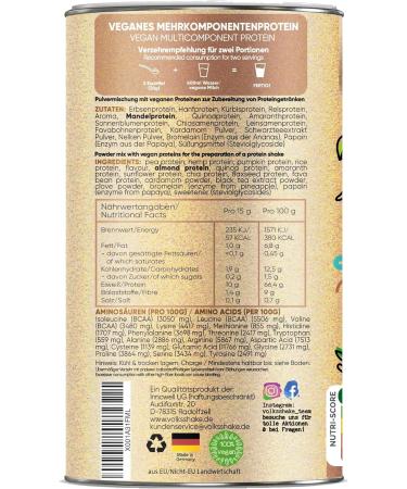  Volksshake Vegan Proteins Cream/Cherry 1kg Pure Vegetable Protein from 12 Sources Sausage Free and Soy Free with Chia Hemp Quinoa Premiu - Buy Online on GoSupps.com