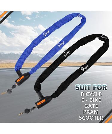 SUNYA Bike Chain Lock - Heavy Duty Anti-Theft Bicycle Lock with 2 Keys - Black Sleeve - Buy Online on GoSupps.com
