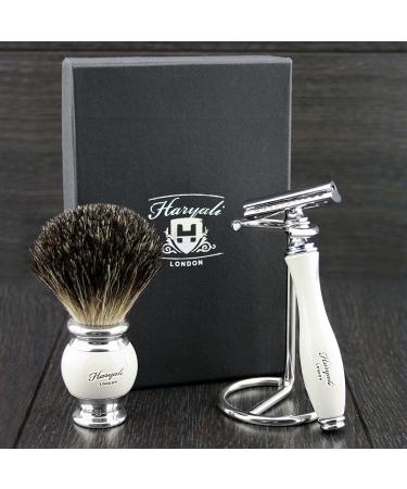 Premium Men's Shaving Kit | Double Edge Safety Razor Brush & Stand | Ultimate Grooming Set - Buy Online on GoSupps.com