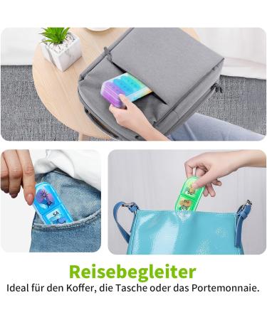 Portable 7-Day Pill Organizer Box | Weekly Medication Storage for Travel | 14-Day Tablet Dispenser for Women - Buy Online on GoSupps.com
