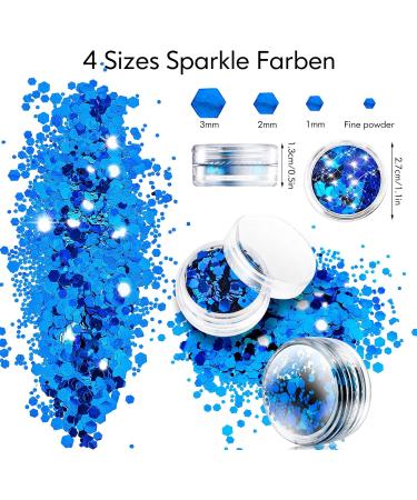Simarro 24 Colors Glitter Sequin Hex Set for Halloween Makeup & Crafts - Mix-Color 2 - Buy Online on GoSupps.com