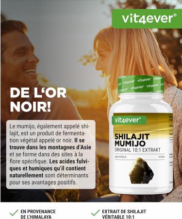 Mumijo Shilajit - 300 Softgels - High Dosed with 1500mg per Daily Serving - Original Himalayan Extract 10:1 - No Additives - Vegan - Buy Online on GoSupps.com