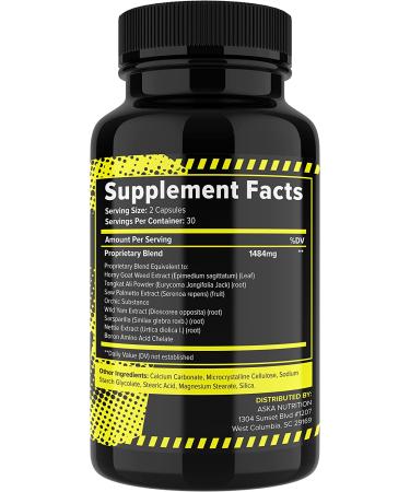 Testosterone Booster for Men - Male Enhancing Supplement with Horny Goat Weed  Tongkat Ali - Muscle Builder Enlargement Pills - Natural Test Booster Increased Desire Energy Stamina Libido (2 PACK) - Buy Online on GoSupps.com