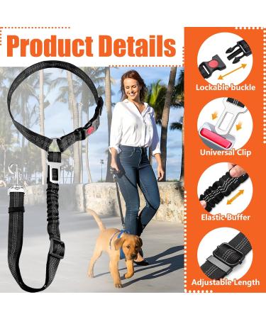 Dog Seat Belt Dog Cat Seat Belt Harness Dog Safety Seat Belt Strap for Vehicle Headrest Restraint (Black) - Buy Online on GoSupps.com