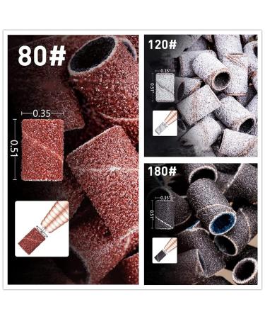 Luckaide 210-Piece Nail Grinder Set - 80/120/180 Grit Grinding Sleeves & Attachments with Storage Box for Perfect Manicure & Pedicure - Buy Online on GoSupps.com