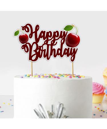 Seyal Cherry Happy Birthday Cake Topper