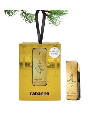 Paco Rabanne 1 Million Perfume For Men Mini EDT Splash 0.17 Fl Oz 0.17 Fl Oz (Pack of 1)