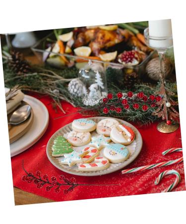 HOMSFOU 48 Pcs Artificial Red Berry Stem Xmas Winter Twig Red Berry Branch Red Berry Decor Red Berry Stems Artificial Branches Flower Arrangement Decorations Small Fruit Christmas Pvc - Buy Online on GoSupps.com