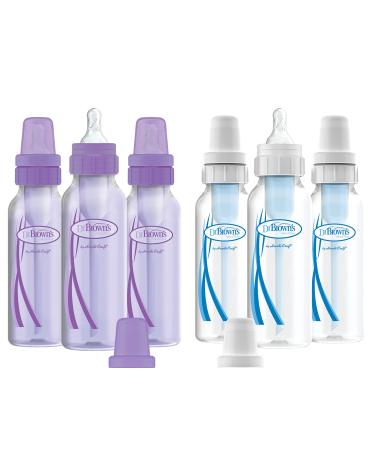 Dr. Brown's Original Baby Bottles 8oz/250ml Purple and Clear 6 Count