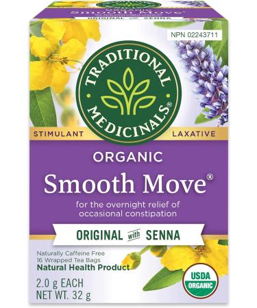 Traditional Medicinals Organic Chamomile Herbal Tea 16 Count Teabags & Organic Smooth Move Laxative Herbal Tea - Gentle Overnight Relief of Occasional Constipation - 16 Tea Bags Total Herbal Tea + Tea 16 Count (Pack of 1) Chamomile 16 Count (Pack of 1) - Buy Online on GoSupps.com