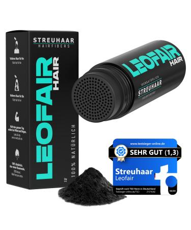 Leofair hair compression - 100% natural - scatter hair for full and dense hair in seconds!Premium hairdressing quality - 28g - Perfect look for men & women (black)