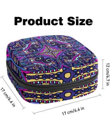 Mandala Storage Bag for Women | Ethno & Boho Style | Large Flower Pattern Pocket for Menstrual Cups Tampons & More - Violet - Buy Online on GoSupps.com