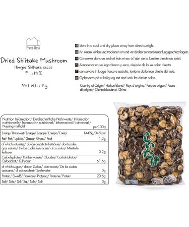 Emma Basic Dried Shiitake Mushroom 1kg - Umani Vegan Protein & Fibre - Buy Online on GoSupps.com