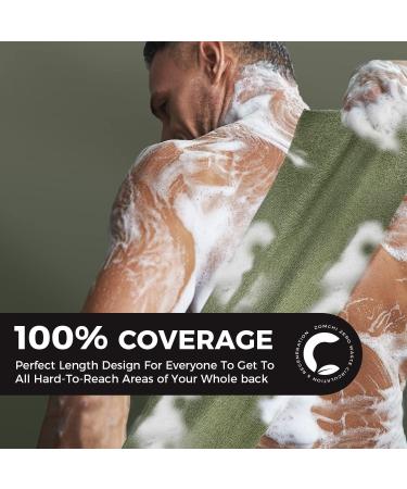 Zomchi Exfoliating Back Scrubber - Deep Clean & Invigorate Your Skin | Shower Body Scrubber for Exfoliation & Cleansing (Grayish Chartreuse Green) - Buy Online on GoSupps.com