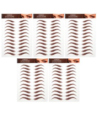 ABOOFAN 5 Autocollants pour Sourcils Marron Waterproof Effet Tatouage R aliste Sourcils Artificiels D coller pour Maquillage Naturel et Entretien Facile