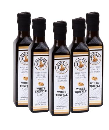 Spartacus Extra Virgin Olive Oil with White Truffle | Treat Yourself to Culinary Excellence | Selected Olive Oil with White Truffle for gourmets (Pack of 5)