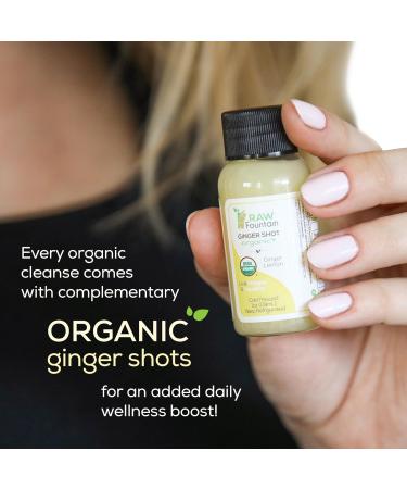 RAW Fountain 3 Day Juice Cleanse Certified USDA Organic All Natural Raw Detox Cleanse Juicing for Body Reset Cold Pressed Juice Fast 18 Bottles 12oz 3 Ginger Shots 3 Day Cleanse - Buy Online on GoSupps.com