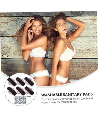 6pcs Reusable Menstrual Pads - Washable Aunt Towel Pad for Heavy Flow - Cotton Panty Liner for Women - Reusable Napkin for Periods - Buy Online on GoSupps.com