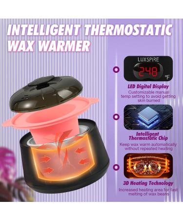 Luxspire Waxing Kit for Women - Digital Wax Warmer with Silicone Pot | 4 Pack Hard Wax Beads & Applicator | Home Self Waxing Kit for Body, Eyebrow, Bikini - Buy Online on GoSupps.com