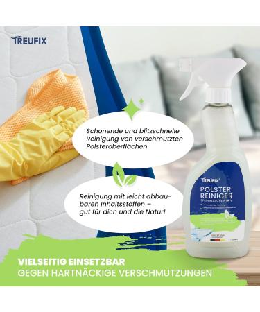 Treufix Upholstered Cleaner for Car Seats & Sofas - 500ml | Effective Couch Cleaner with Microfiber Cloth - Made in Germany - Buy Online on GoSupps.com
