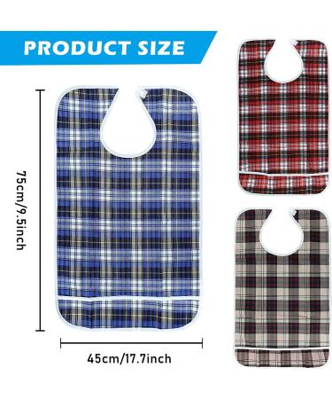 Vegena 3-Piece Waterproof Bibs for Adults | Washable Clothing Protection for Seniors Men Women & Disabled - Buy Online on GoSupps.com