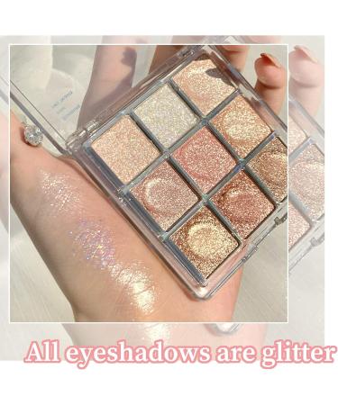 Glitter Eyeshadow Palette for Women - Shimmer Makeup, Waterproof & Long-Lasting - Highly Pigmented Shades - Travel Size - Gift Idea (Glitter Snow) - Buy Online on GoSupps.com