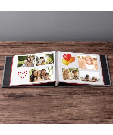 Self Adhesive Photo Album 11x10.6 Inch Grey - 40 Pages Linen Cover Scrapbook with Metallic Pen and DIY Accessories - Buy Online on GoSupps.com
