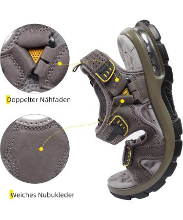Outpro Men's Waterproof Outdoor Sports Sandals - Lightweight Leather Trekking & Hiking Sandals with Velcro Fastener - Size 45 EU - Perfect for Summer Adventures - Buy Online on GoSupps.com