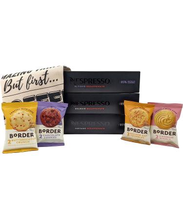 Nespresso Vertuo Coffee Capsules Decaffeinated Selection - Altissio Fortado & Melozio Decaffeinato 3 Boxes (30 Pods) Bundled with Border Biscuits & Giftable Tote Bag - Buy Online on GoSupps.com