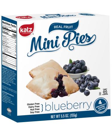 Katz Gluten Free Blueberry Mini Pies | Dairy Free, Nut Free, Soy Free, Gluten Free | Kosher (1 Pack of 4 Mini Pies, 5.5 Ounce) Blueberry 5.5 Ounce (Pack of 1)